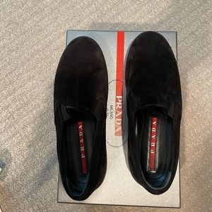 Prada Women’s Black Suede Thick Sole Slipon Sneaker size 6.5